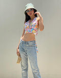 Printed Halter Crop Top