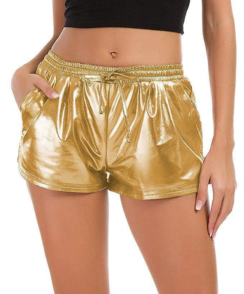 PU Leather Fitness High-Shine Casual Short