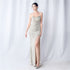 Colorful Sequin Side Slit Long Camisole Evening Dress