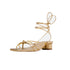 Lace-up Roman sandals chunky heel evening shoes