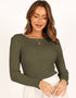 Ribbed Long Sleeve Fitted Top