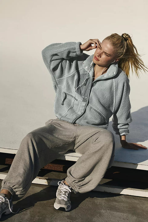 Lambswool Stand Collar Loose Fit Jacket