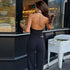 Fashion Backless Small Vest Slim-fit Solid Color Casual Leggings Suit