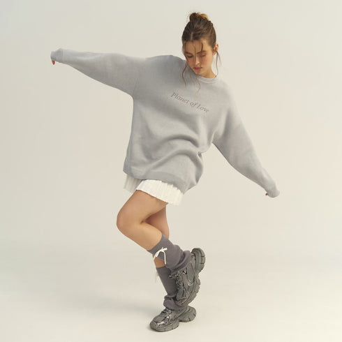 Letter Print Cozy Knit Sweater