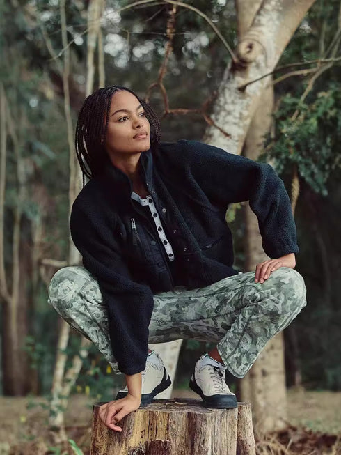 Lambswool Stand Collar Loose Fit Jacket