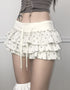 Printed Ruffle Double-Layer Short Skirt
