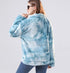 Contrast tie-dye long-sleeved plush jacket