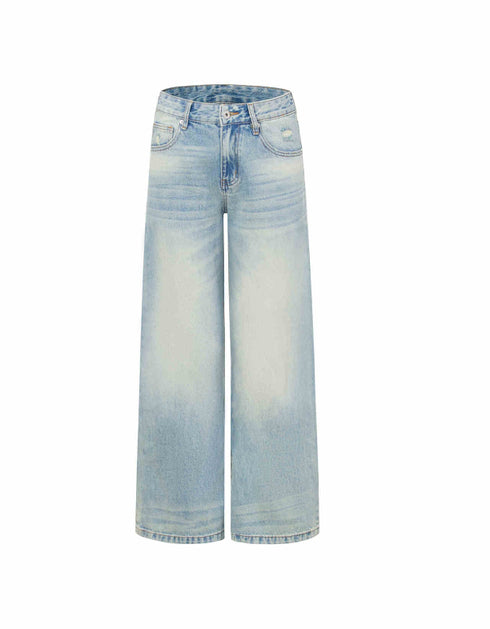 Wide-Leg Denim Pants