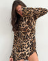 Leopard Print Backless Mini Dress
