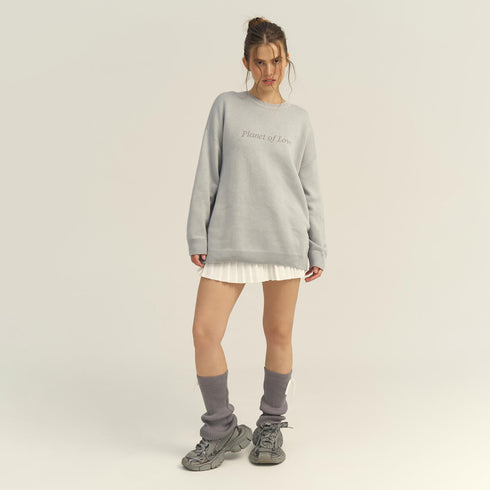 Letter Print Cozy Knit Sweater