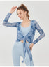 Butterfly Print Breathable Mesh Yoga Top