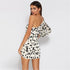 Cow Print One-Shoulder Mini Dress