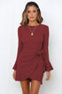 Ruffle Flared Sleeve Mini Dress