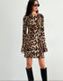 Leopard Print Backless Mini Dress