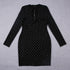 Black Hot Drill Long Sleeve Mini Dress