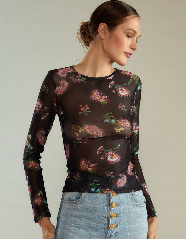 Printed Long Sleeve Top
