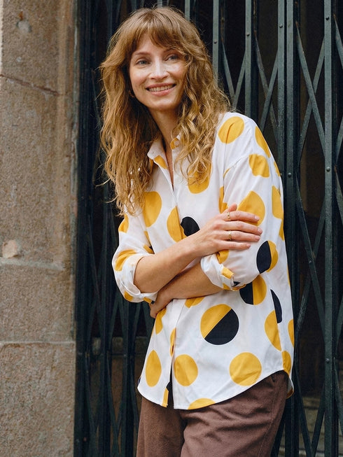 Polka Dot Long Sleeve Blouse
