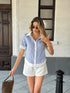 Button-Down Striped Summer Top