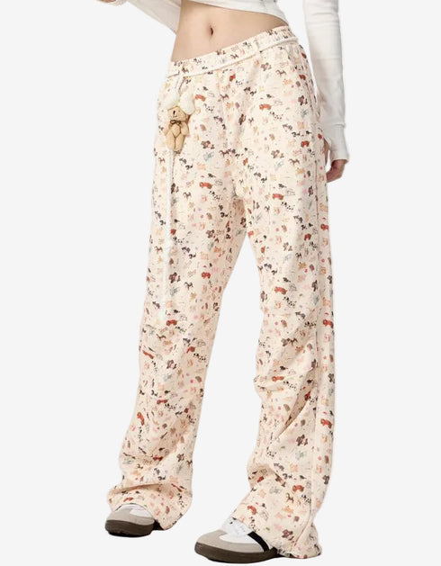 Animal Print Wide-Leg Pants