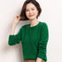 Ladies Solid Color Round Neck Long Sleeve Pullover Sweater