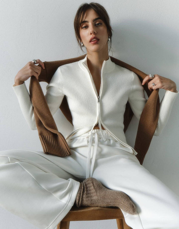 Slim Fit Zip Front Top