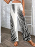 Leaf Print Wide-Leg Pant