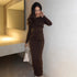 Strap Long Sleeve Maxi Dress