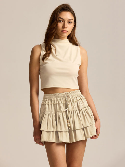 New High-waisted Liner Shorts With A Drawstring Skirt-trousers Design