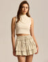 High-Waisted Tiered Mini Skirt