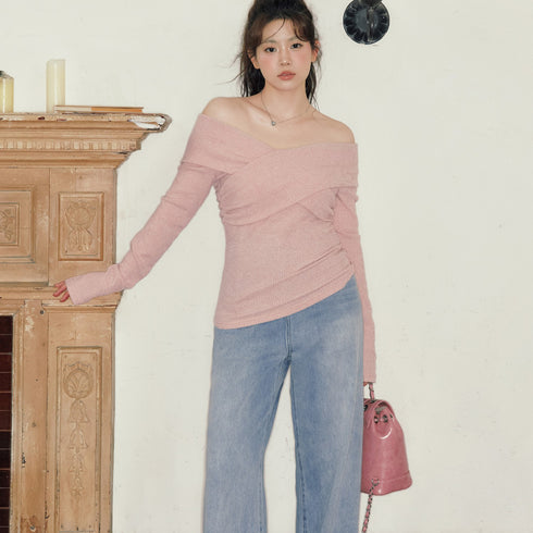Off-Shoulder Knit Top