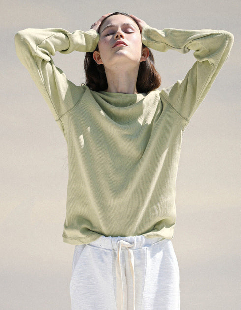 Minimal Crew Neck Long Sleeve Top