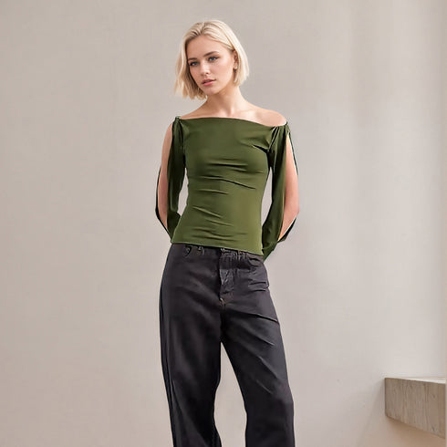 Off-Shoulder Knit Top