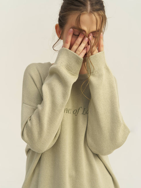 Letter Print Cozy Knit Sweater