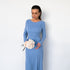 Knitted Long Sleeve Split Maxi Dress