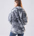 Contrast tie-dye long-sleeved plush jacket
