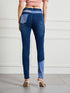 High-waisted color-blocked denim pants