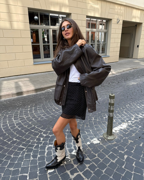 Polka Dot Slim-fit Mini Skirt