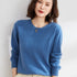 Ladies Solid Color Round Neck Long Sleeve Pullover Sweater