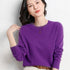 Ladies Solid Color Round Neck Long Sleeve Pullover Sweater