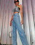 Rhinestone Wide-Leg Jeans
