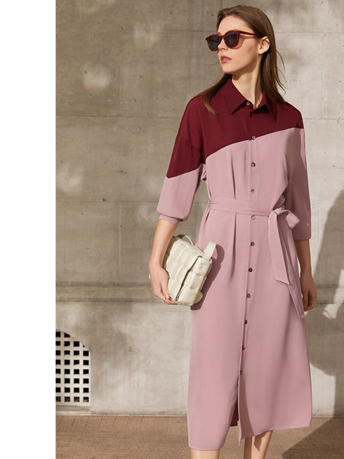 Contrast Color Commuter Dress