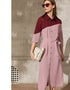 Contrast Color A-Line Midi Dress