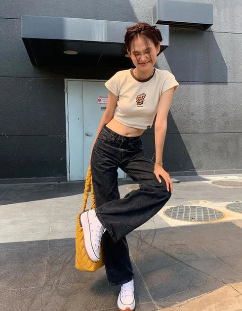 Letter Print Crop T-Shirt