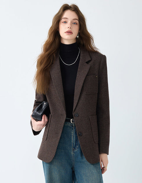 Classic Wool Blend Blazer