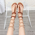Retro cross strap flat Roman sandal