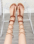 Retro Cross-Strap Roman Flat Sandals