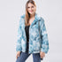 Contrast tie-dye long-sleeved plush jacket