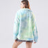 Contrast tie-dye long-sleeved plush jacket