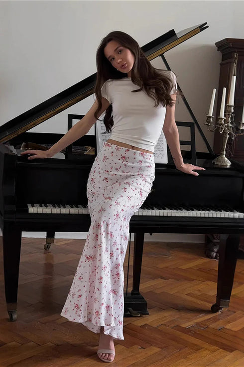 Women’s Floral High-Waisted Maxi Skirt