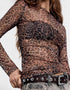 Leopard Mesh Slim-Fit Top